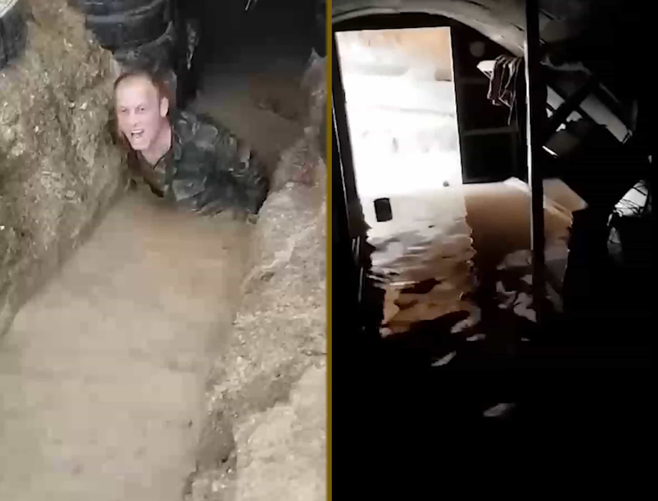 Ermənistan ordusunun acınacaqlı vəziyyəti: Səngərlər sel sularının altında qaldı - VİDEO
