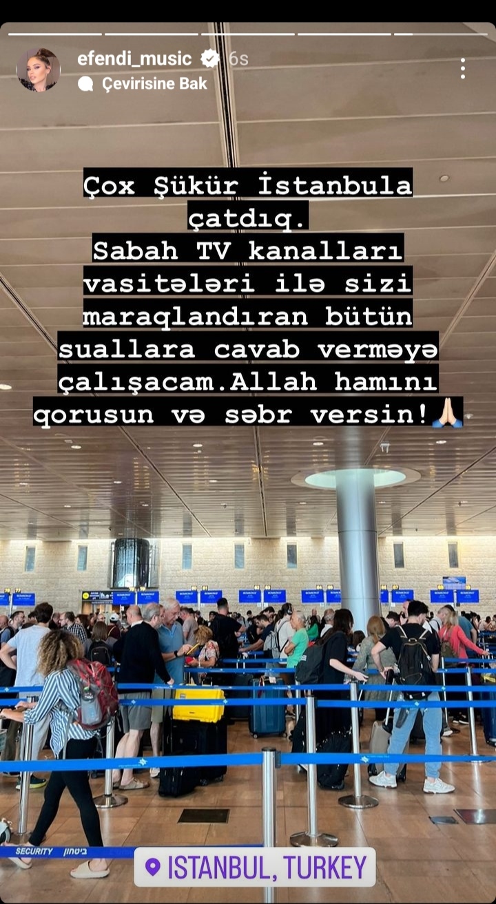 Samirə Əfəndi:"İstanbula çatmışıq"